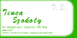 timea szokoly business card